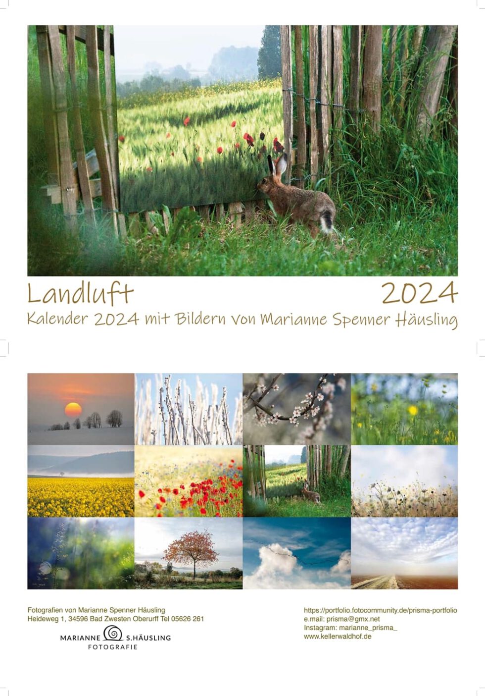 Fotokalender Marianne SpennerHäusling 2024 Kellerwaldhof
